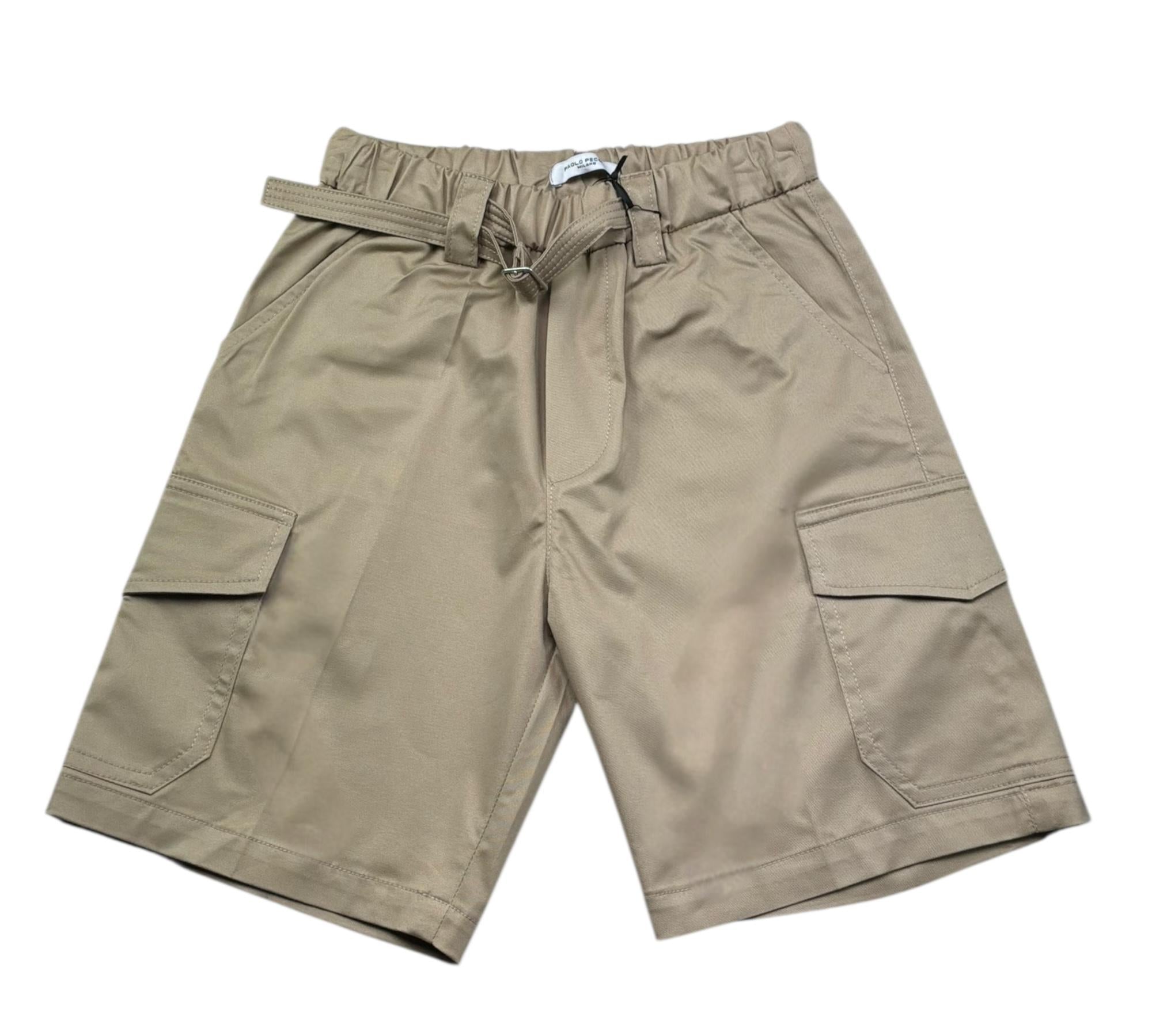Paolo Pecora Bermuda Tinta Unita con Elastico In Vita per Bambino PP4319 BEIGE PAOLO PECORA 
