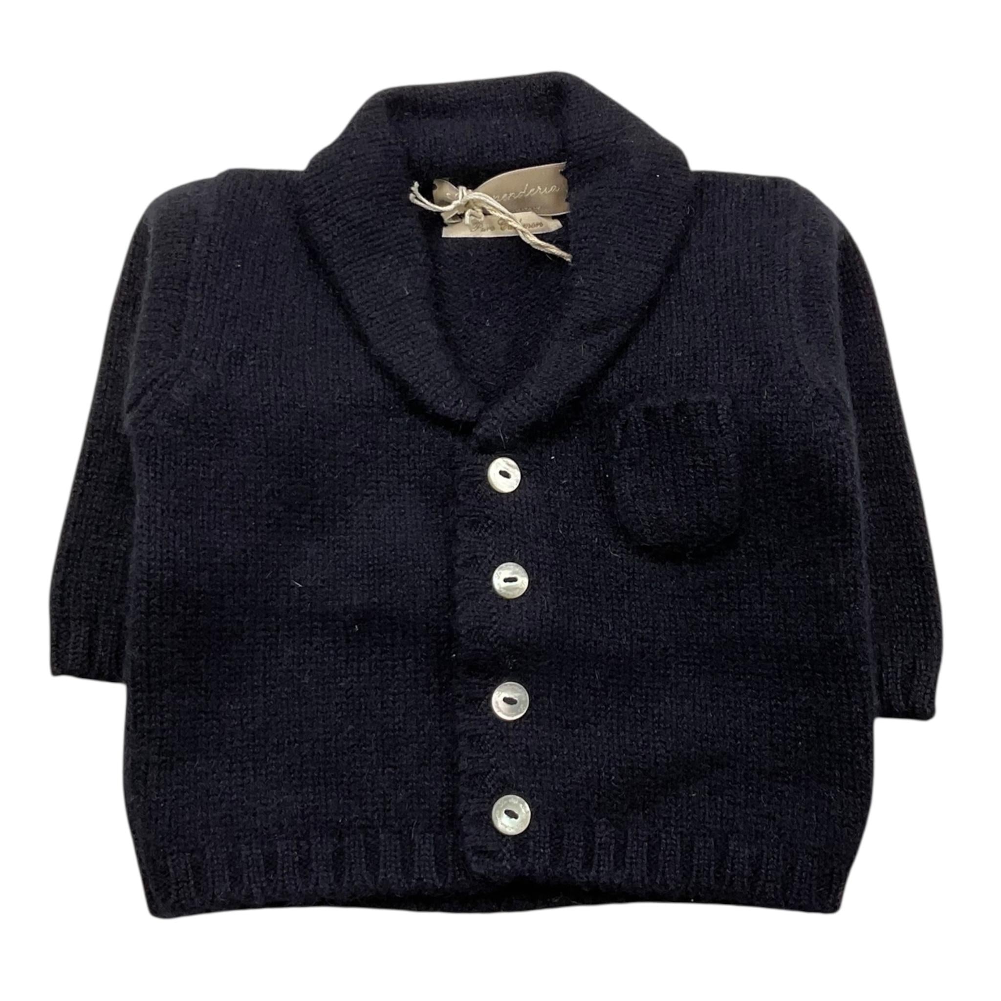 LA STUPENDERIA cardigan tinta unita con colletto Blu per Neonato ZCG017 BLU LA STUPENDERIA 