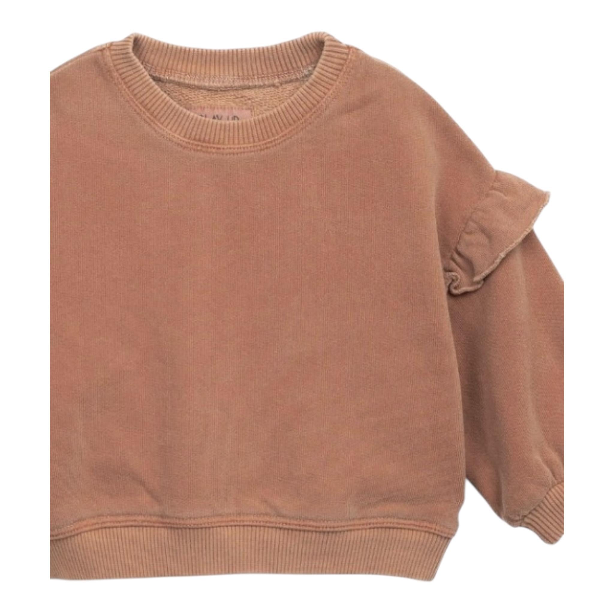 PLAY UP felpa tinta unita girocollo con stampa Mattone per Neonata PA022AN10903 MATTONE PLAY UP 