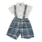 Barcellino Completo 2 Pezzi Camicia-Bermuda con Bretelle per Neonato 120612 BIANCO BARCELLINO 