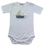 Manuel & Frank Body Mezza Manica Tinta Unita con Ricami per Neonato MF7397I BIANCO MANUEL & FRANK 