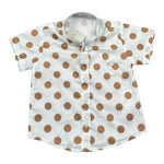 Le Bebe' Camicia tinta unita con Stampa A Pois Bianco per Neonato LBB4594 BIANCO LE BEBE' 
