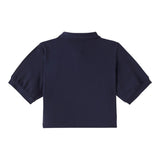 Il Gufo Polo Mezza Manica Tinta Unita Modello Crop per Neonata P25PC095MF032N BLU IL GUFO 