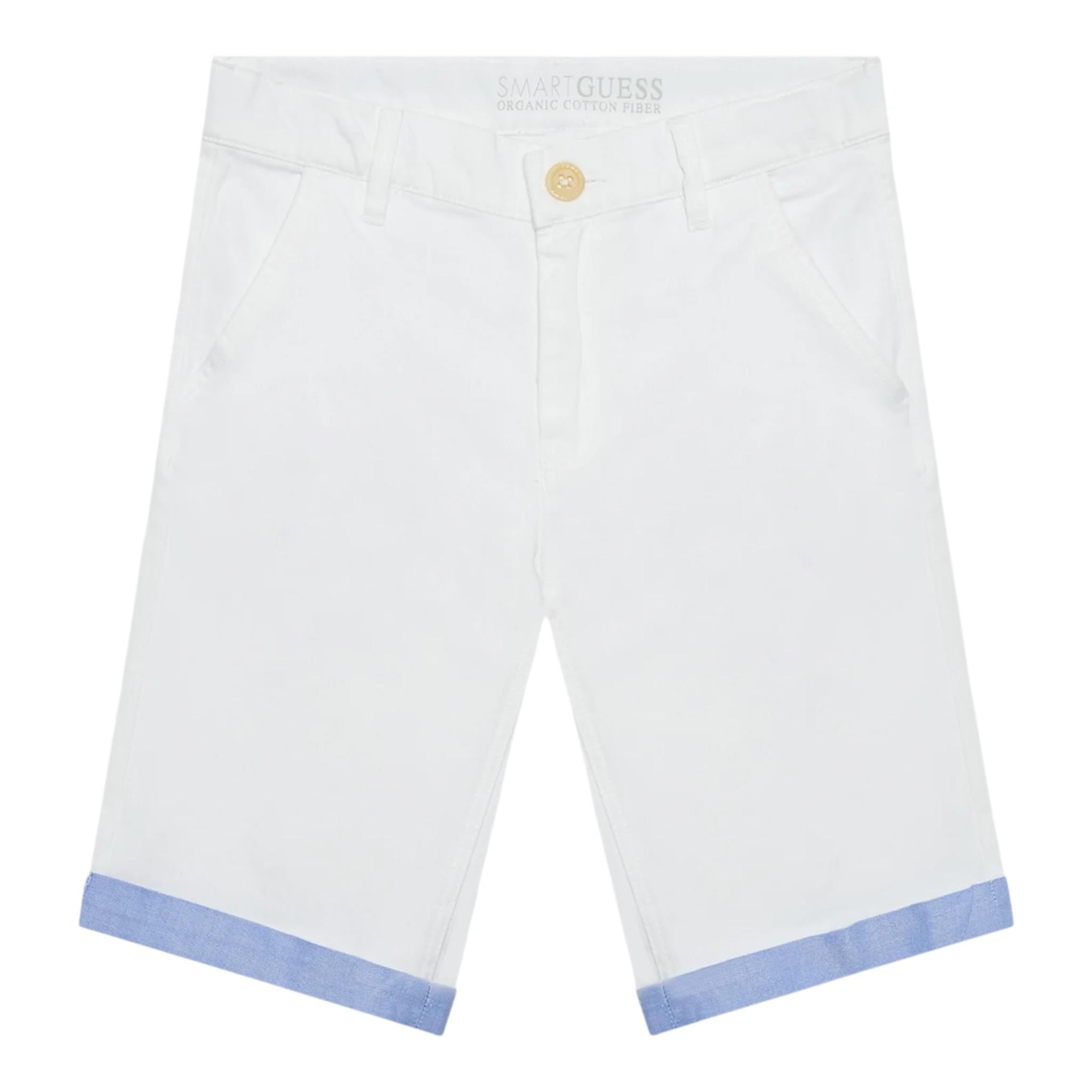 Guess Bermuda Tinta Unita con Elastico In Vita per Neonato I2RD00WEHD0X BIANCO GUESS 