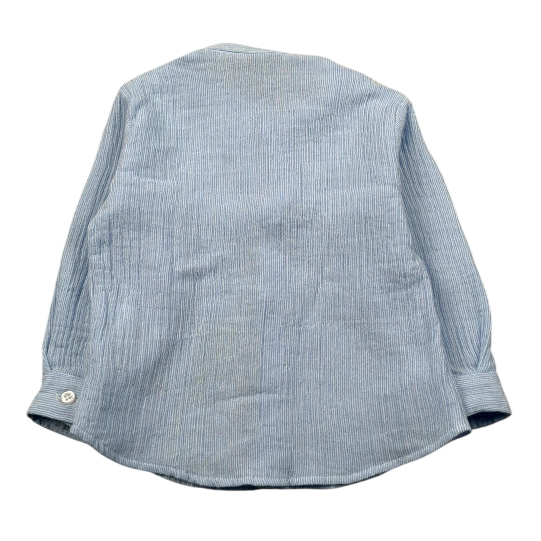 Manuel Ritz Camicia Manica Lunga Tinta Unita Collo Coreano per Bambino MR3101J AZZURRO MANUEL RITZ 