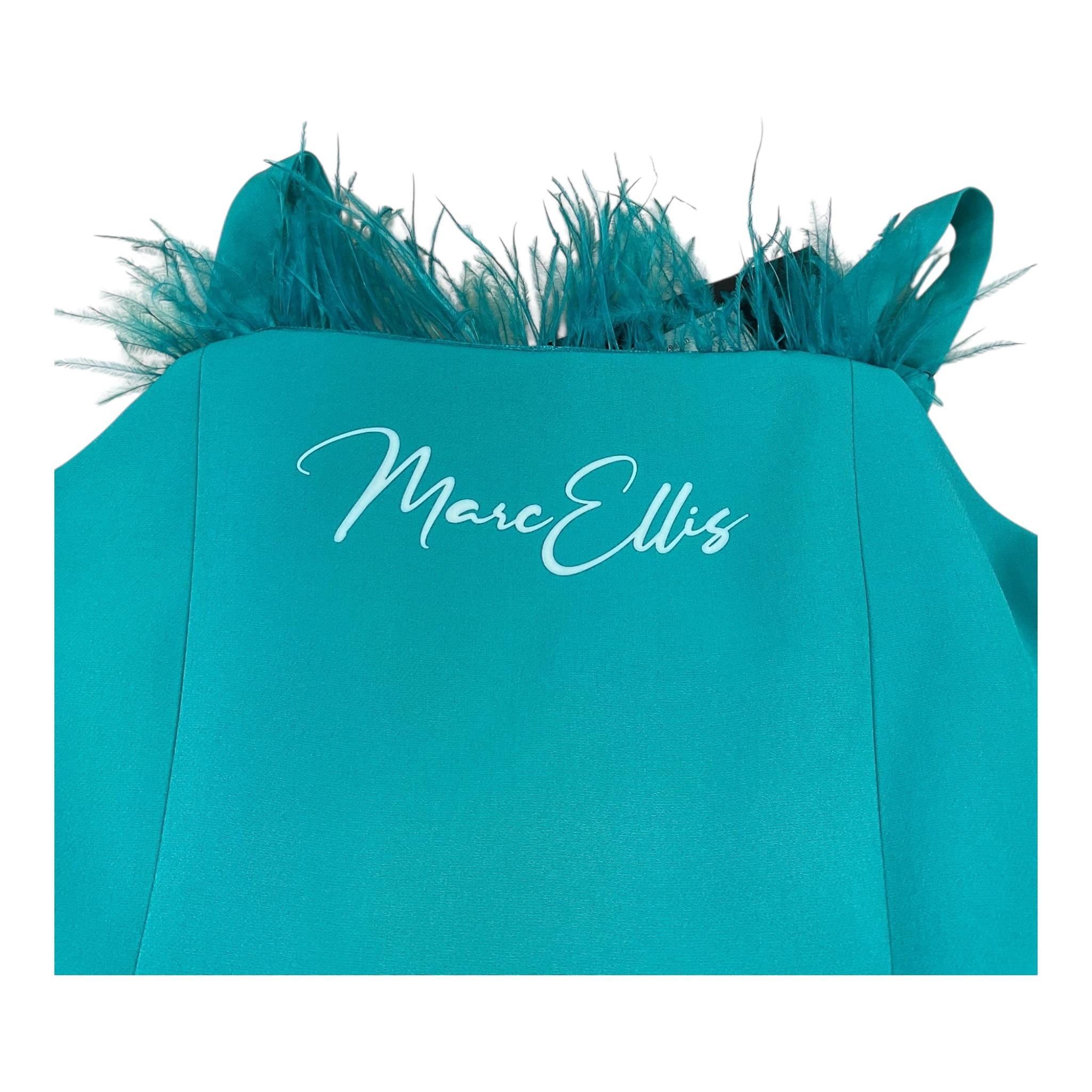 Marc Ellis Abito Bretelline Tinta Unita con Piume per Bambina JMJDR01181 AZZURRO MARC ELLIS 