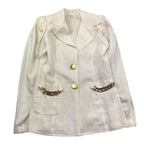 Met Giacca Tinta Unita con Applicazioni per Bambina ME169 BIANCO MET 