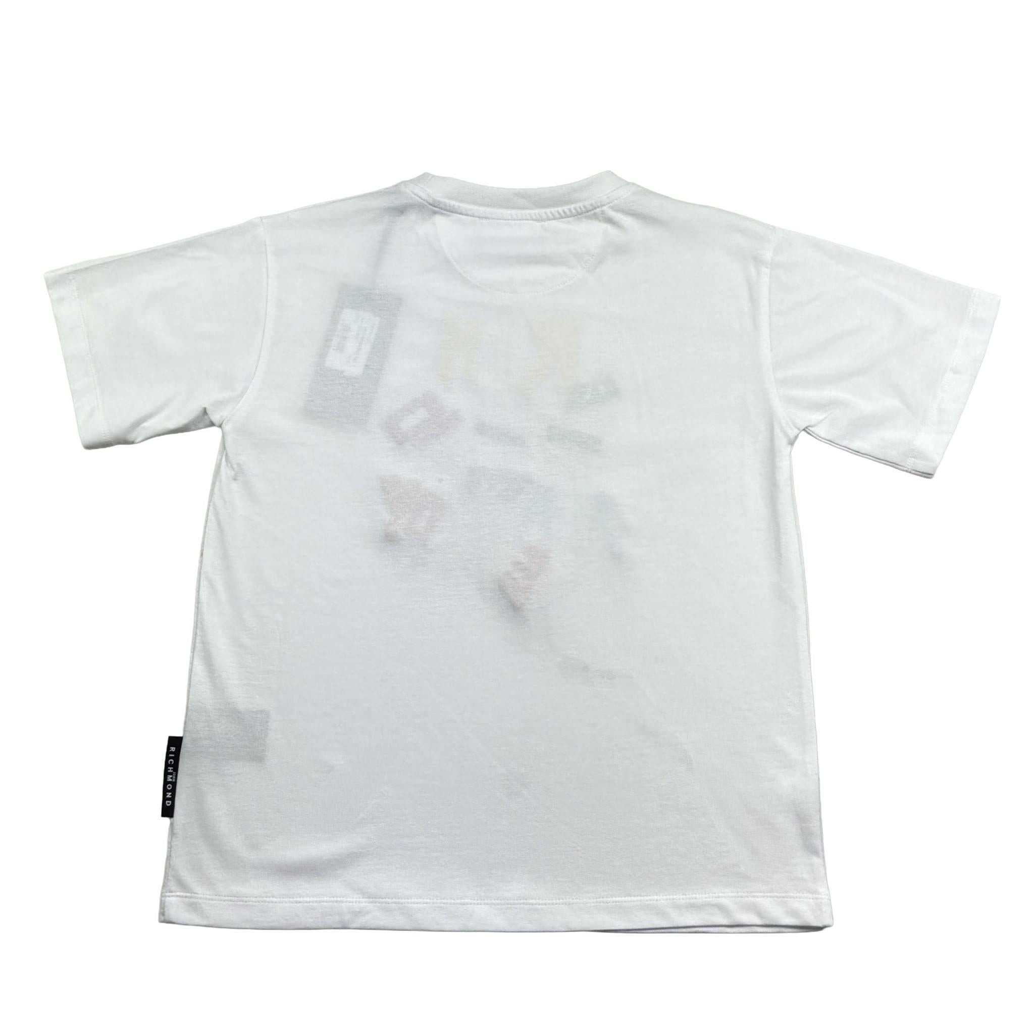 John Richmond T-Shirt Girocollo Tinta Unita con Stampa per Bambino RBP26054TS BIANCO JOHN RICHMOND 