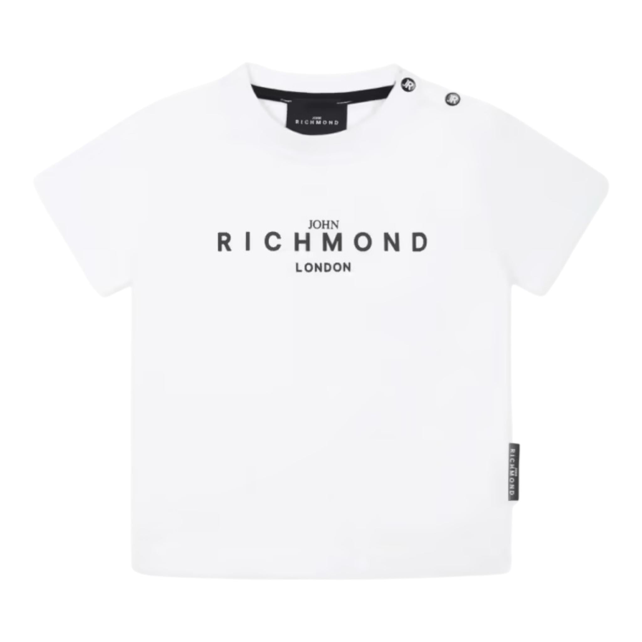 John Richmond T-Shirt Girocollo Tinta Unita con Stampa per Neonato RBP25003TSJN BIANCO JOHN RICHMOND 