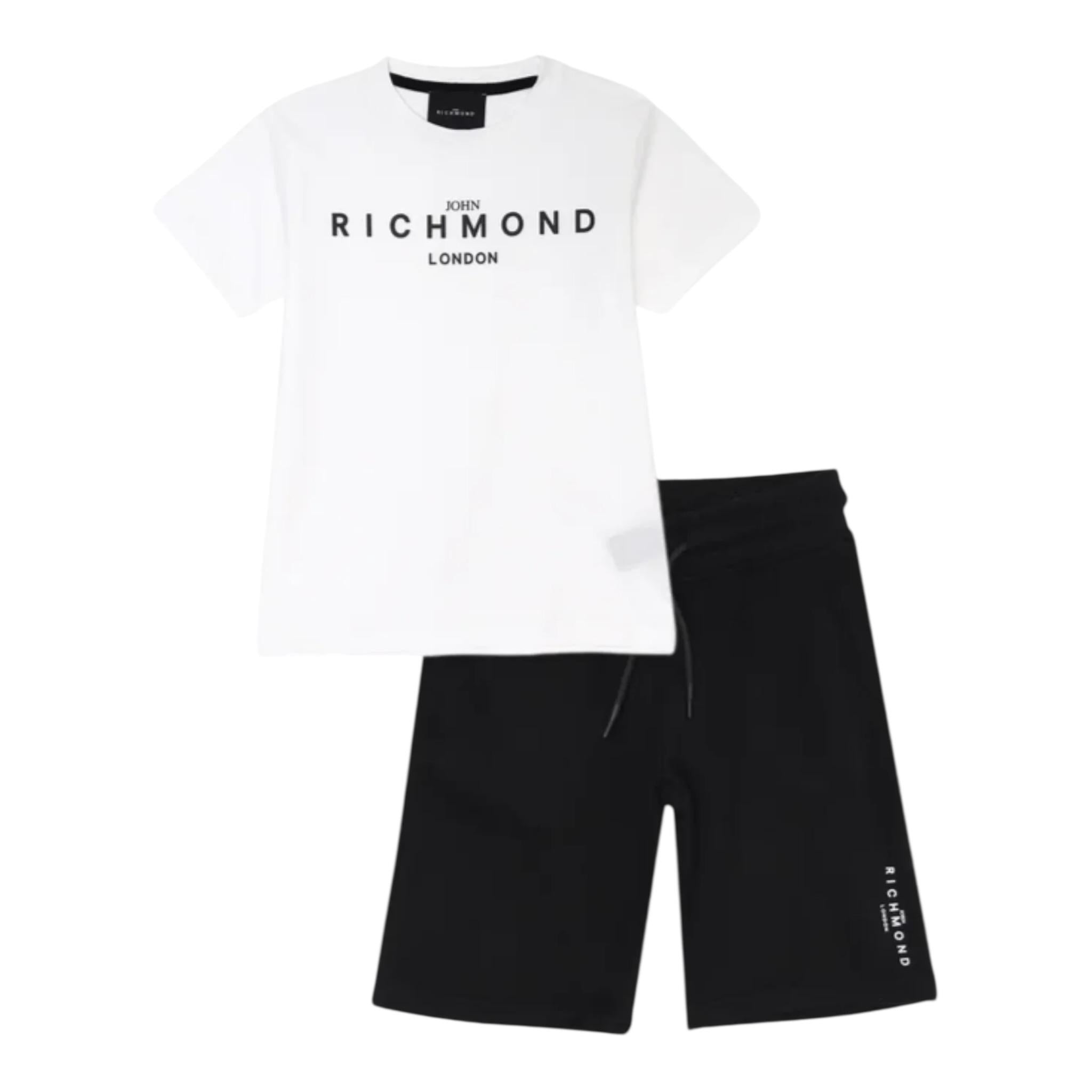 John Richmond Completo 2 Pezzi T-Shirt-Bermuda Bicolore per Bambino RBP25008CJXX BIANCO/NERO JOHN RICHMOND 