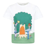 Stella Mccartney T-Shirt Girocollo Tinta Unita con Stampa per Bambino TW8P31 BIANCO STELLA McCARTNEY 