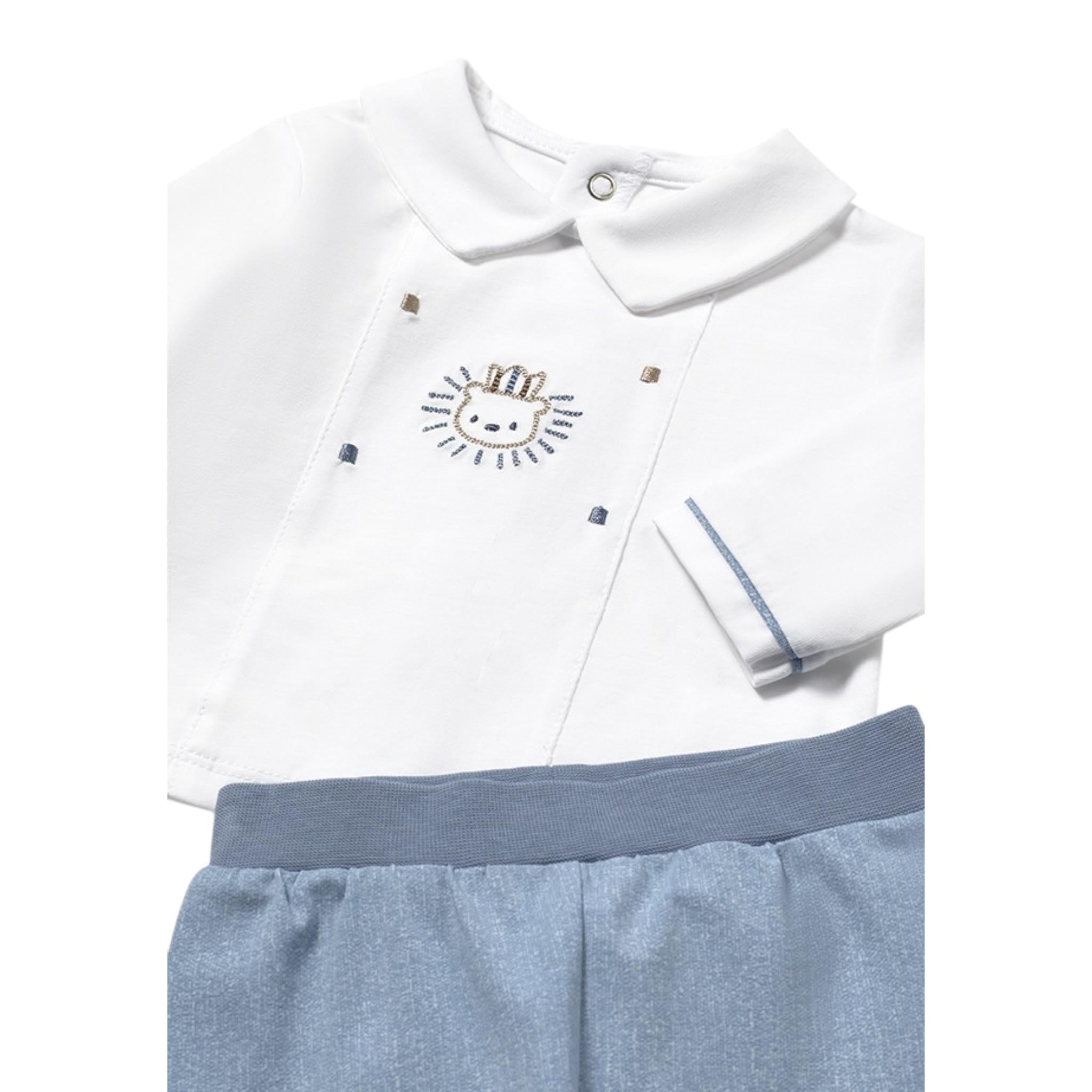 Mayoral Completo 2 Pezzi Shirt-Ghettina Bicolore per Neonato 1558X BIANCO/BLU MAYORAL 