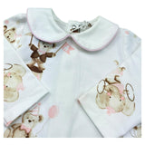 Le Bebe Tutina Manica Lunga Tinta Unita con Stampe per Neonata LBG6262 BIANCO LE BEBE 