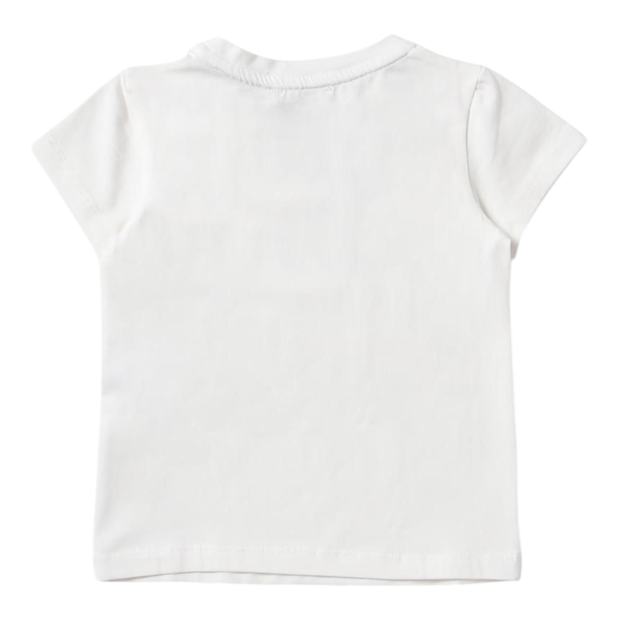 Liu Jo T-Shirt Girocollo Tinta Unita con Brillantini per Bambina KA4142 BIANCO LIU JO 
