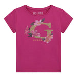 Guess T-Shirt Girocollo Tinta Unita con Stampa per Neonata A5GI02K6YW4XX MAGENTA GUESS 