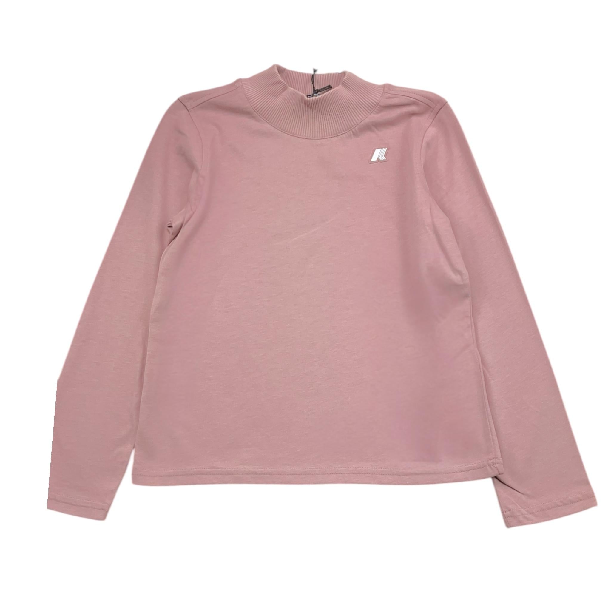 K-WAY shirt mezzo collo tinta unita con stampa Rosa per Bambina K6127IW ROSA K-WAY 