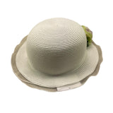 Colori Chiari Cappello In Paglia Tinta Unita con Applicaizoni per Neonata FN998219 PANNA COLORI CHIARI 