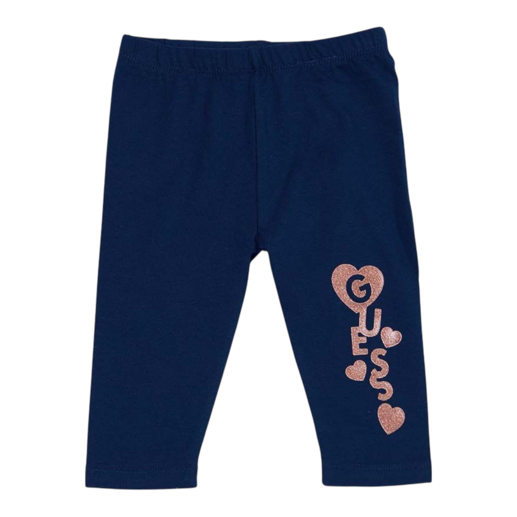 Guess Leggins Tinta Unita con Stampa per Neonata K5GB03J1314N BLU GUESS 