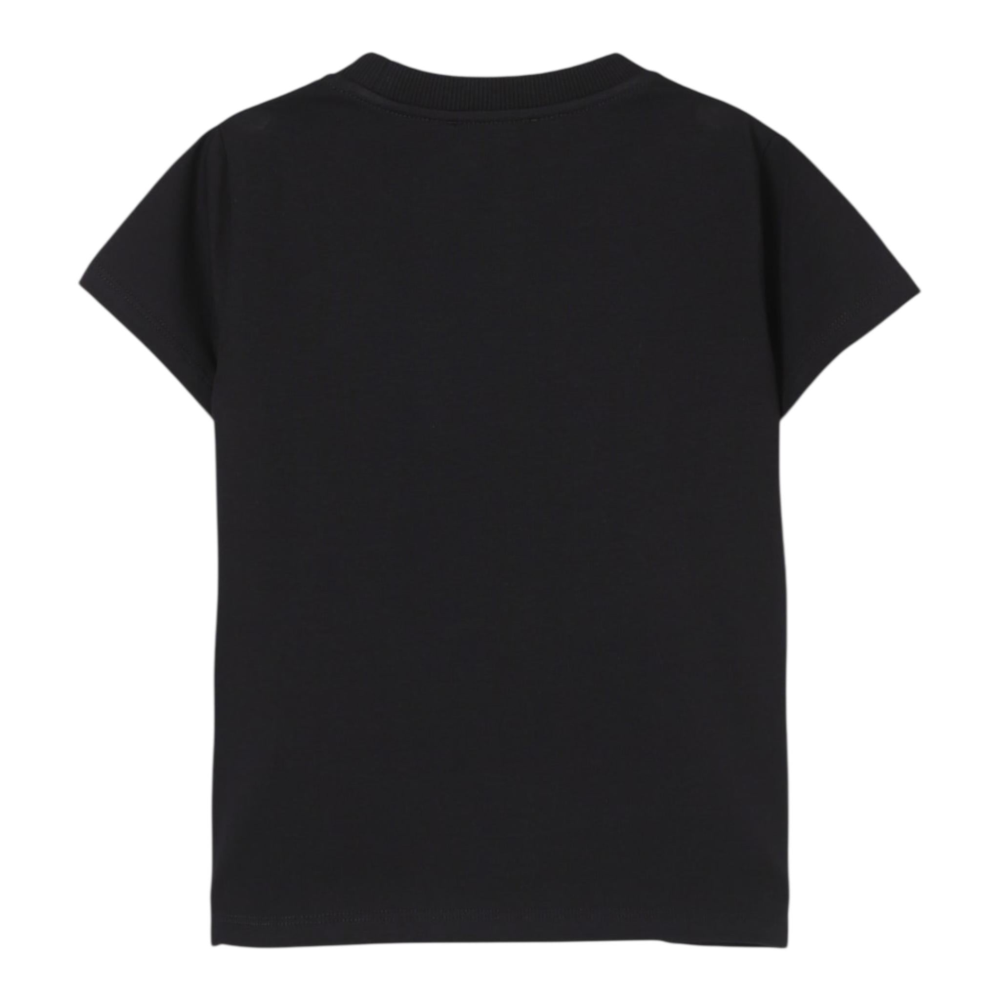 Moschino Abito Mezza Manica Tinta Unita con Logo per Bambina HDV0G9 NERO MOSCHINO 