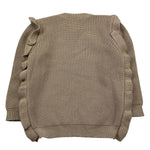 LITTLE BEAR maglia girocollo tinta unita con rouches Fango per Bambina 5141 FANGO LITTLE BEAR 