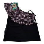 John Richmond Top Tinta Unita con Rouches per Bambina RGP26110TO NERO JOHN RICHMOND 