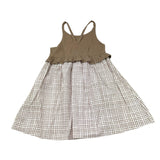 Petit Indi Abito Bicolore con Fantasia Quadri per Bambina SS25BK6527 BIANCO PETIT INDI 