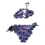 F**K Costume 2 Pezzi Tinta Unita Triangolo-Slip per Bambina FK219329 VIOLA F**K 