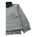 M+E' felpa con zip e cappuccio tinta unita con paillettes Grigio per Bambina UE1551 GRIGIO M+E' 