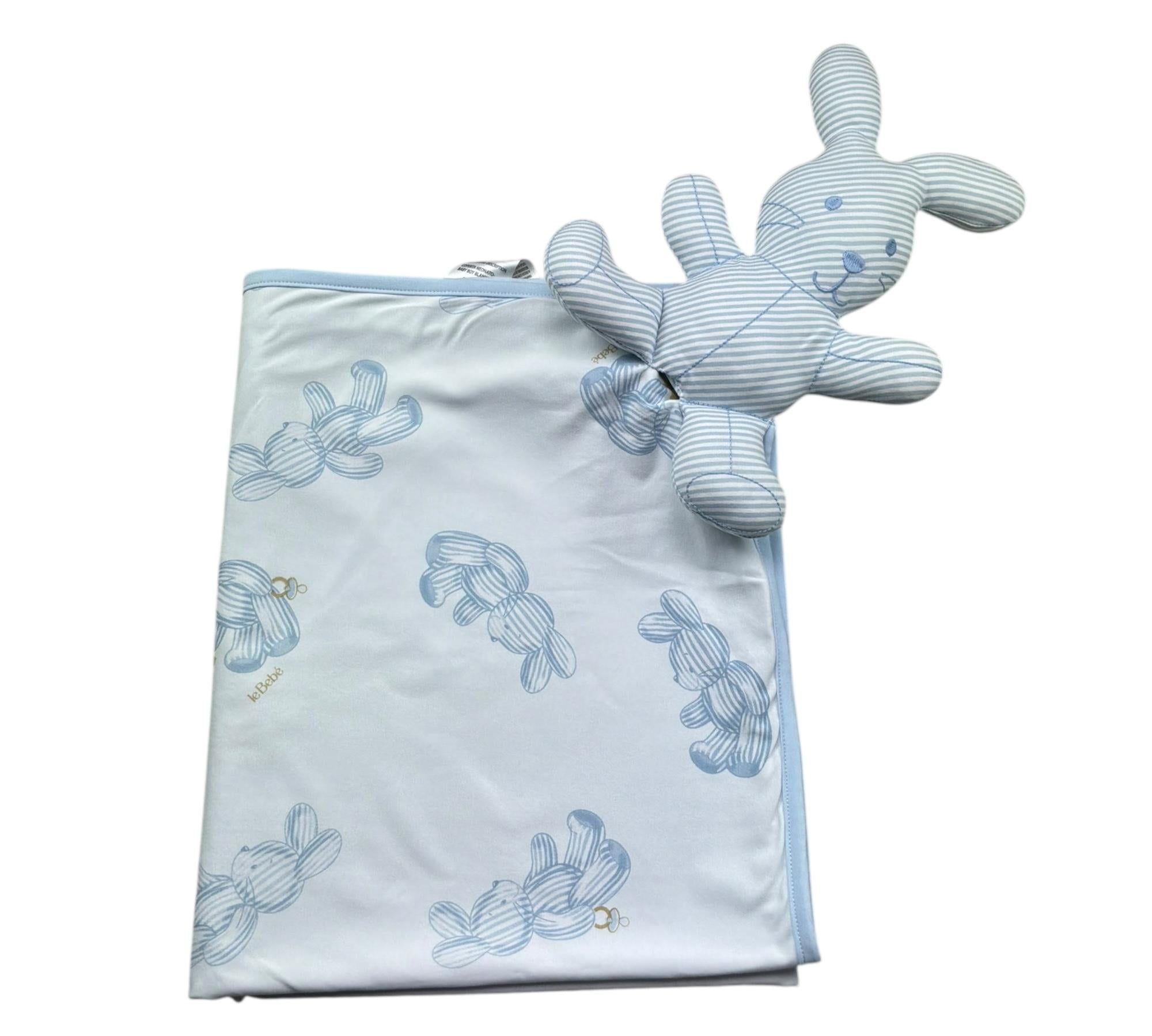 Le Bebe Coperta Tinta Unita con Pupazzo per Neonato LBB5254 BIANCO LE BEBE 