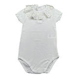 Calamaro Body Mezza Manica Tinta Unita con Colletto per Neonata 19109 BIANCO CALAMARO 