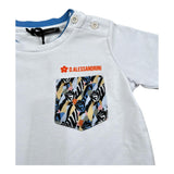 Daniele Alessandrini T-Shirt Girocollo Tinta Unita con Taschino per Neonato 1296M0844 BIANCO DANIELE ALESSANDRINI 