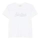 Saint Barth T-Shirt Girocollo Tinta Unita con Logo per Bambina ELLY0013 BIANCO SAINT BARTH 