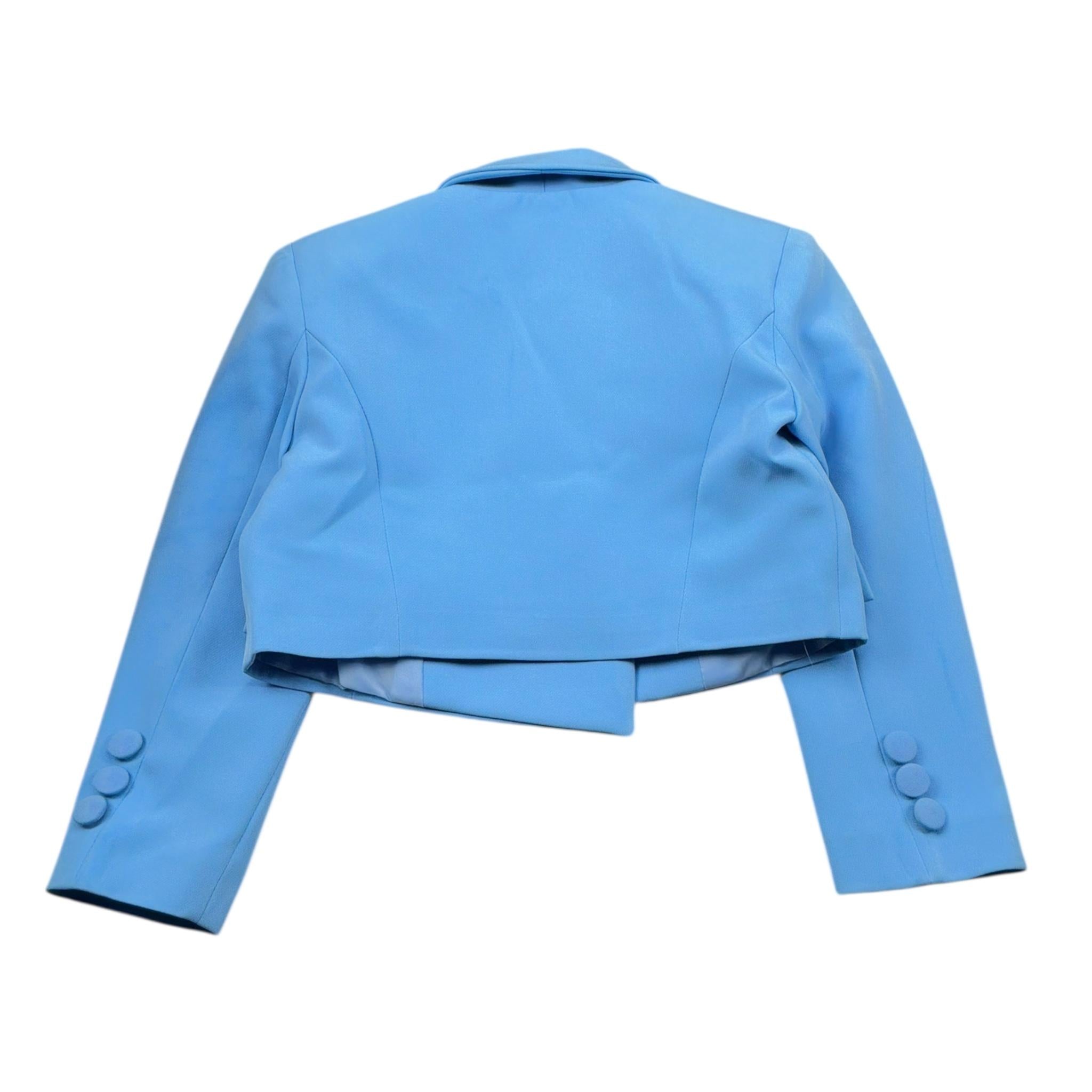 Petit Posh Giacca Crop Tinta Unita per Bambina GFBS25030GCX AZZURRO POLVERE PETIT POSH 