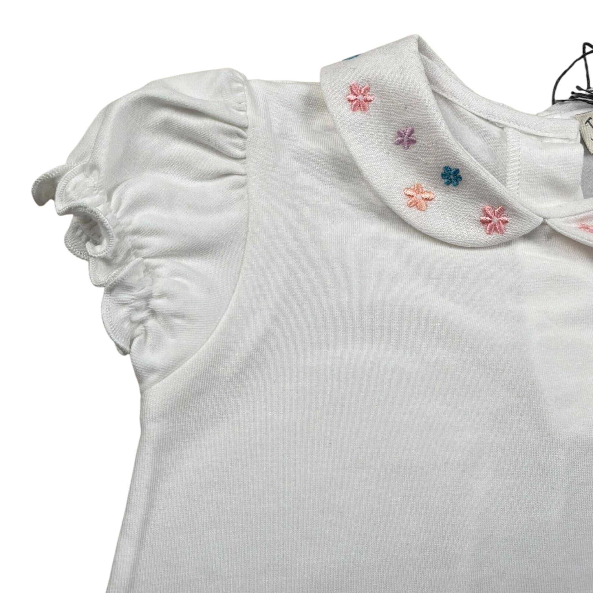 J.O. Milano T-Shirt tinta unita con Colletto Bianco per Neonata 576G3 BIANCO J.O. MILANO 