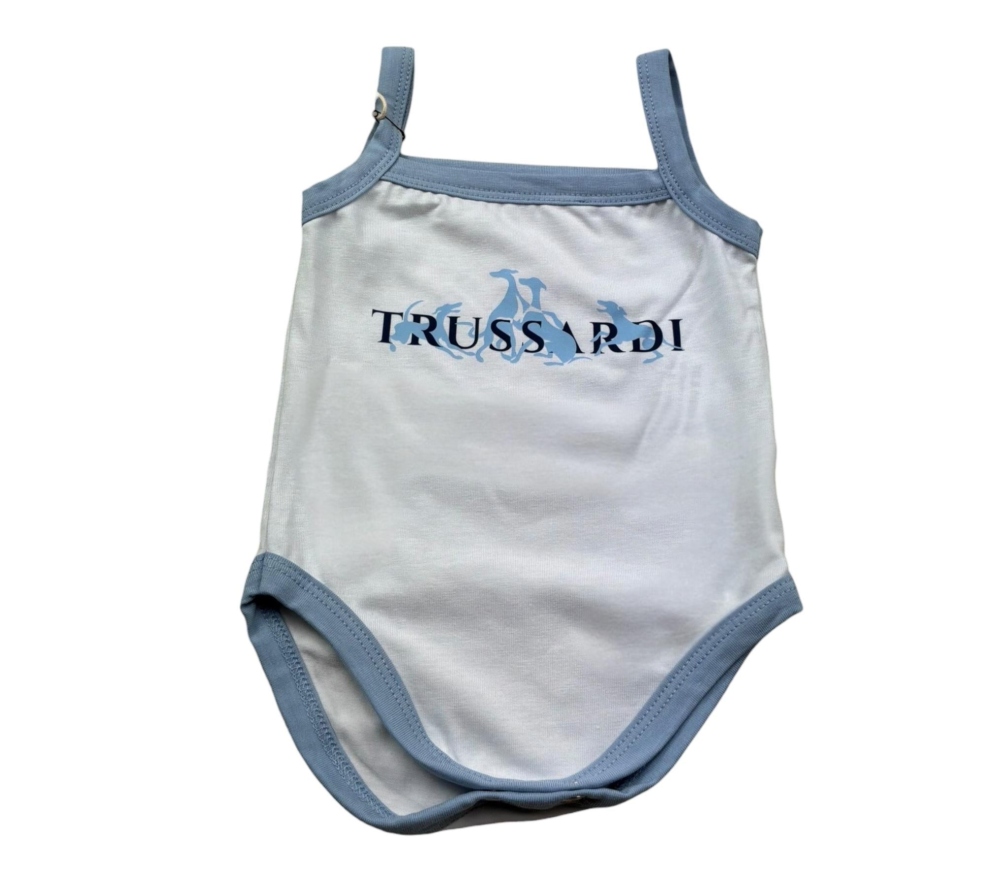 Trussardi Body Bretelline Tinta Unita con Logo per Neonata TIP26125BD BIANCO TRUSSARDI 