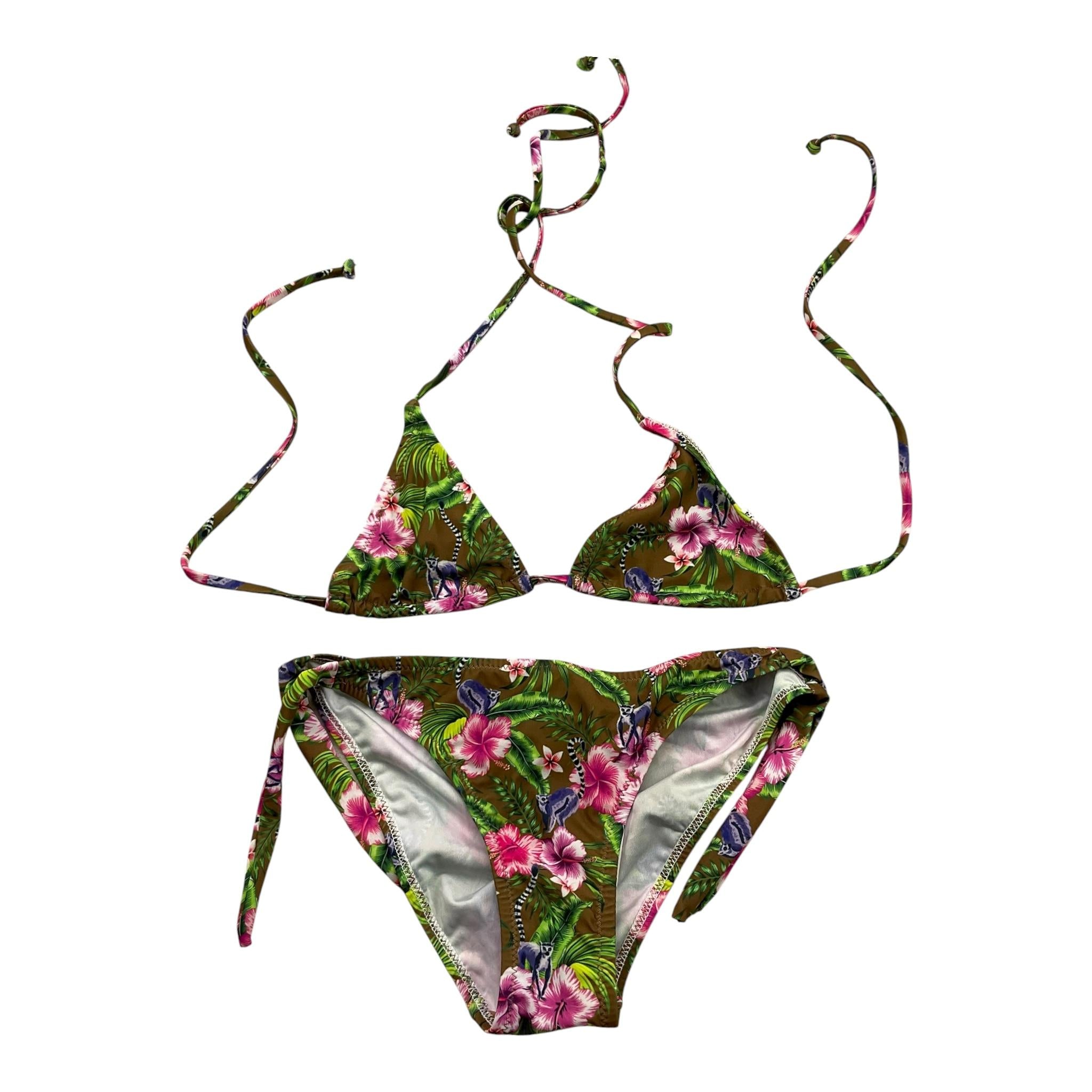 Matinée Costume 2 Pezzi Triangolo-Slip con Fantasia  per Bambina CC302222 VERDE MATINÉE 