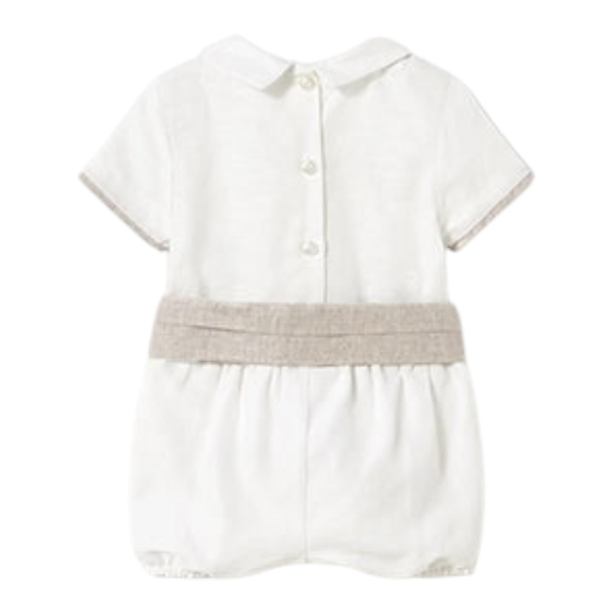 Mayoral Completo 3 Pezzi Bermuda-Camicia-Cintura per Neonato 1214 BIANCO/BEIGE MAYORAL 