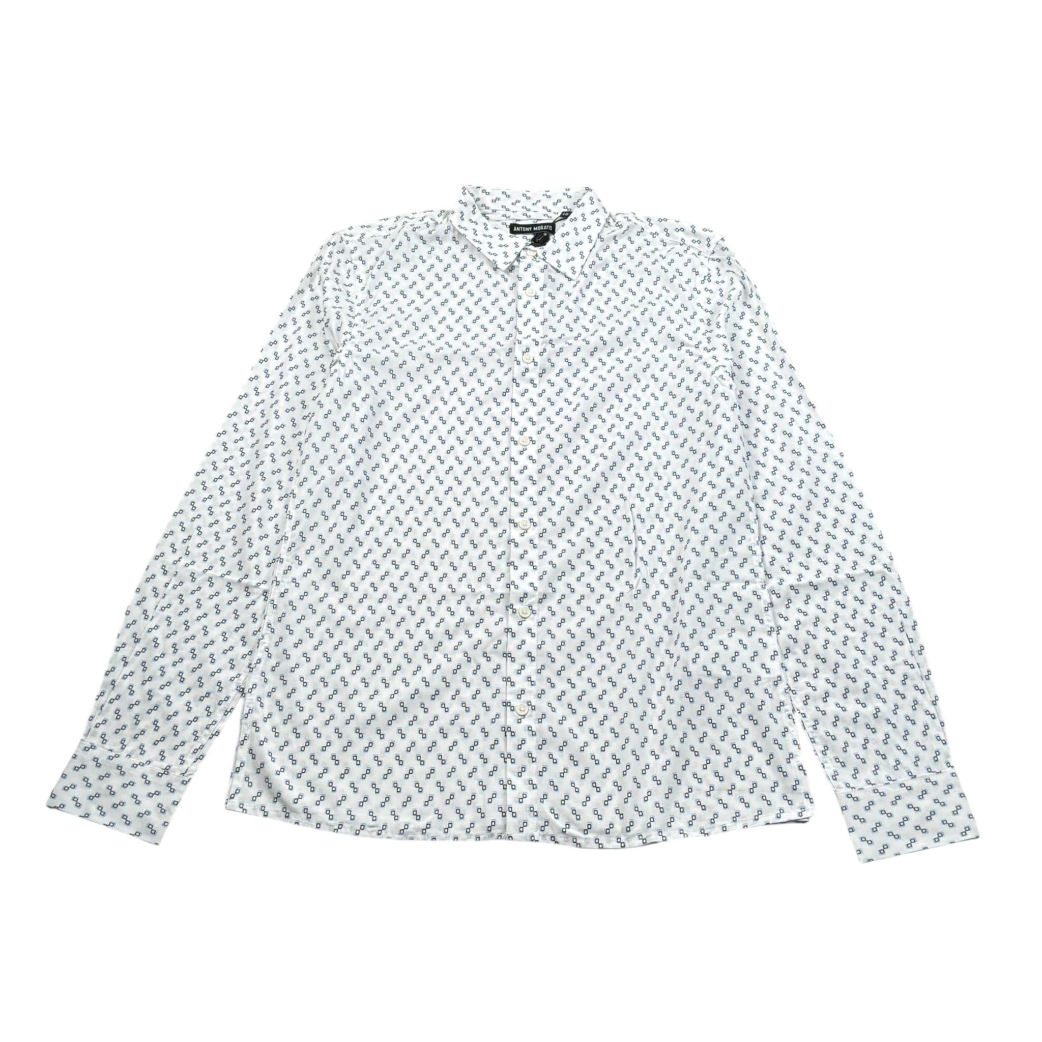 Antony Morato Camicia Tinta Unita con Fantasia Manica Lunga per Bambino MKSL00262XX BIANCO ANTONY MORATO 