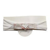 Ninnaoh Fascia Tinta Unita con Fiore per Neonata E25FA10 BIANCO NINNAOH 