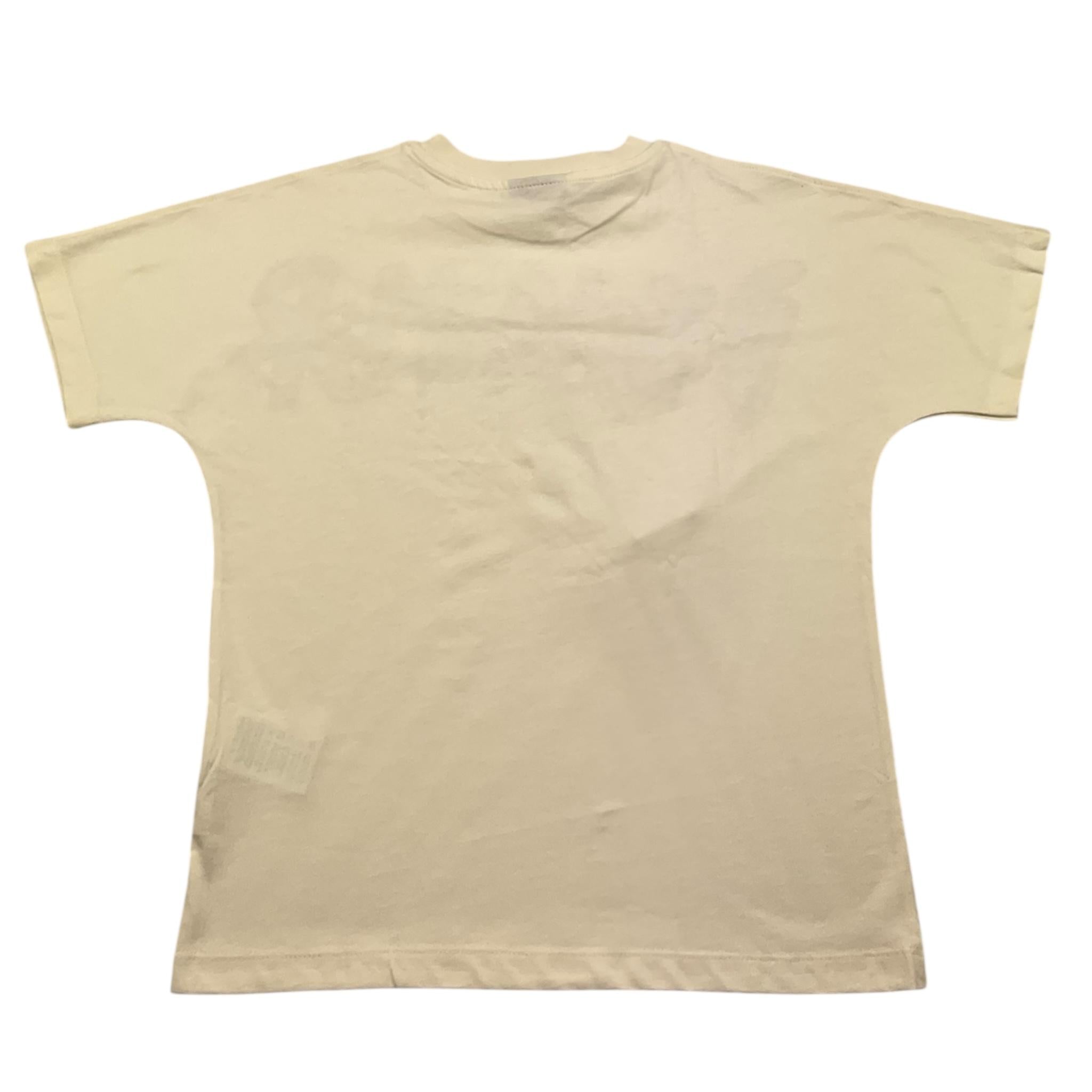 DISCLAIMER t-shirt girocollo tinta unita con stampa in contrasto Panna per Bambino 24IDK58245X PANNA DISCLAIMER 