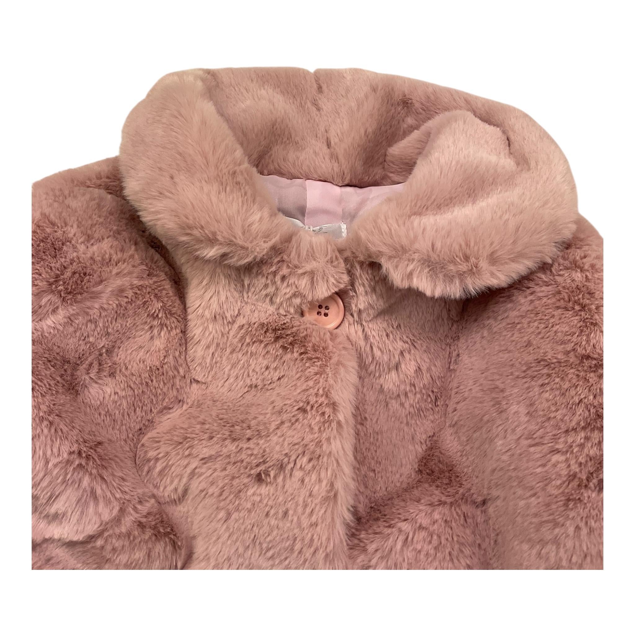 M+E' pelliccia tinta unita con colletto Rosa per Bambina UE1517 ROSA M+E' 