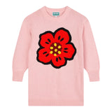 KENZO abito tinta unita in maglia con stampa Rosa per Bambina K60684 ROSA KENZO 