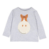 STELLA McCARTNEY shirt girocollo tinta unita con stampa in contrast Grigio per Neonato TV8580 GRIGIO STELLA McCARTNEY 