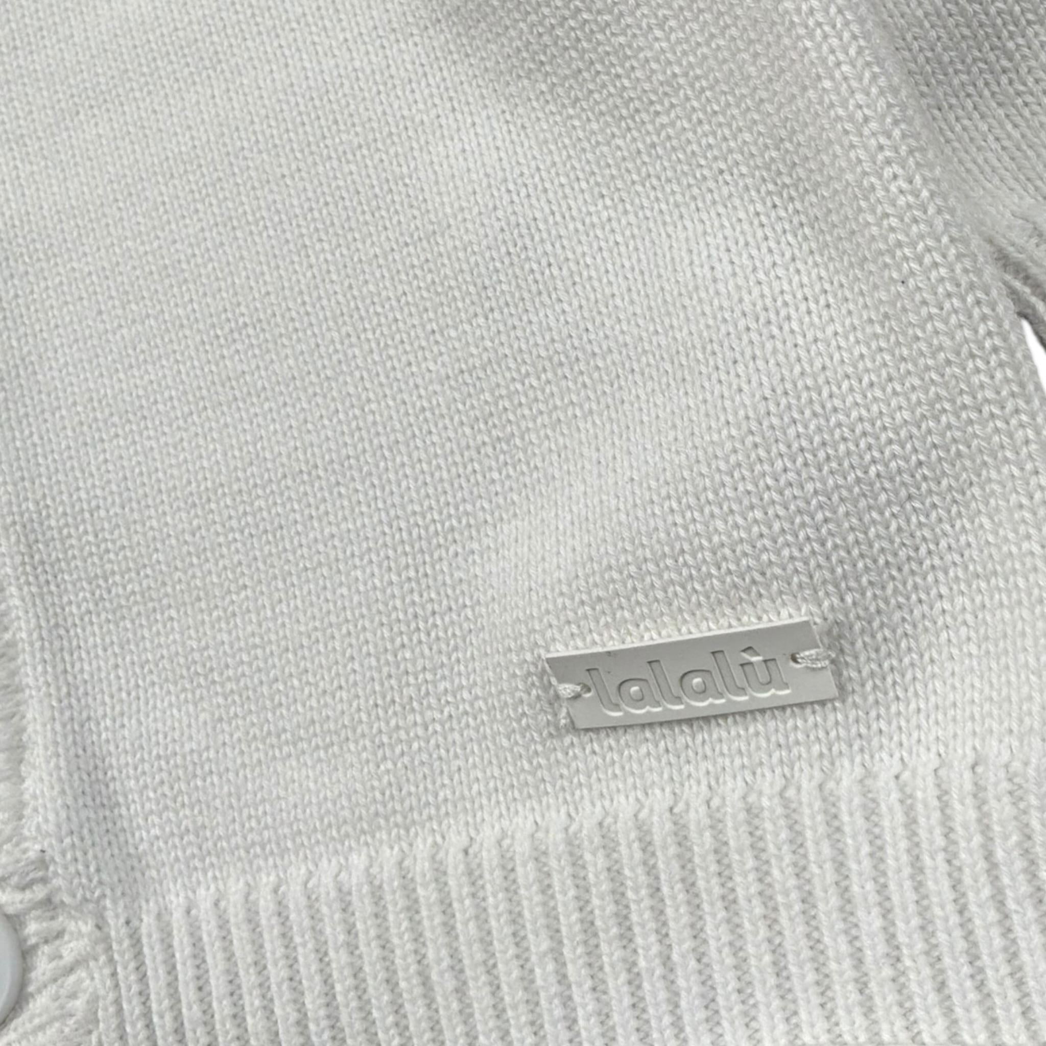 Lalalu' Cardigan tinta unita con Logo Bianco per Neonata MGL1P BIANCO LALALU' 