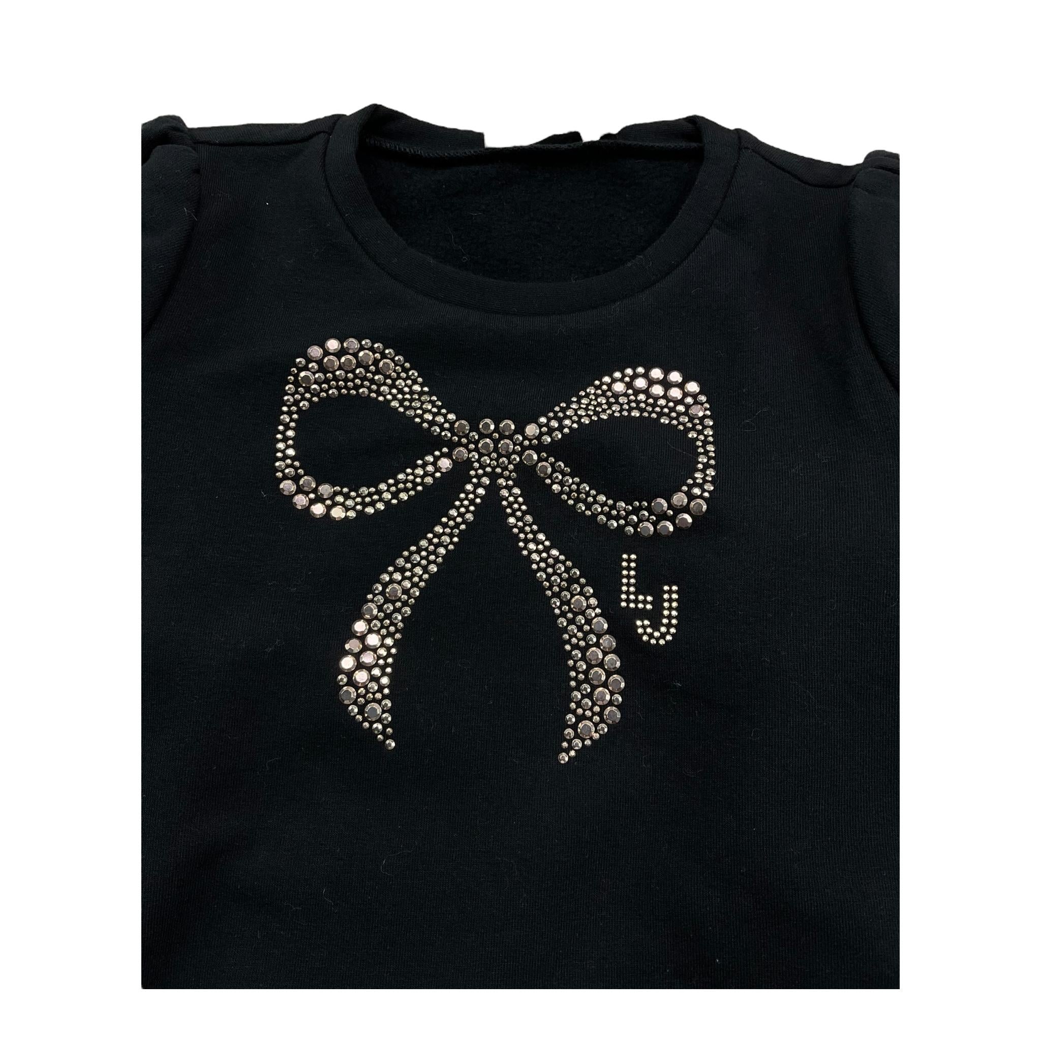 LIU JO felpa chiusa girocollo tnta unita con brillantini Nero per Bambina KF4108XX NERO LIU JO 