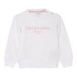 Trussardi Felpa Chiusa Girocollo Tinta Unita con Logo per Neonata TIP25008FE BIANCO TRUSSARDI 