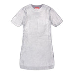 DIESEL abito mezza manica girocollo tinta unita con logo Grigio per Bambina J02068 GRIGIO DIESEL 
