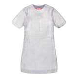 DIESEL abito mezza manica girocollo tinta unita con logo Grigio per Bambina J02068 GRIGIO DIESEL 