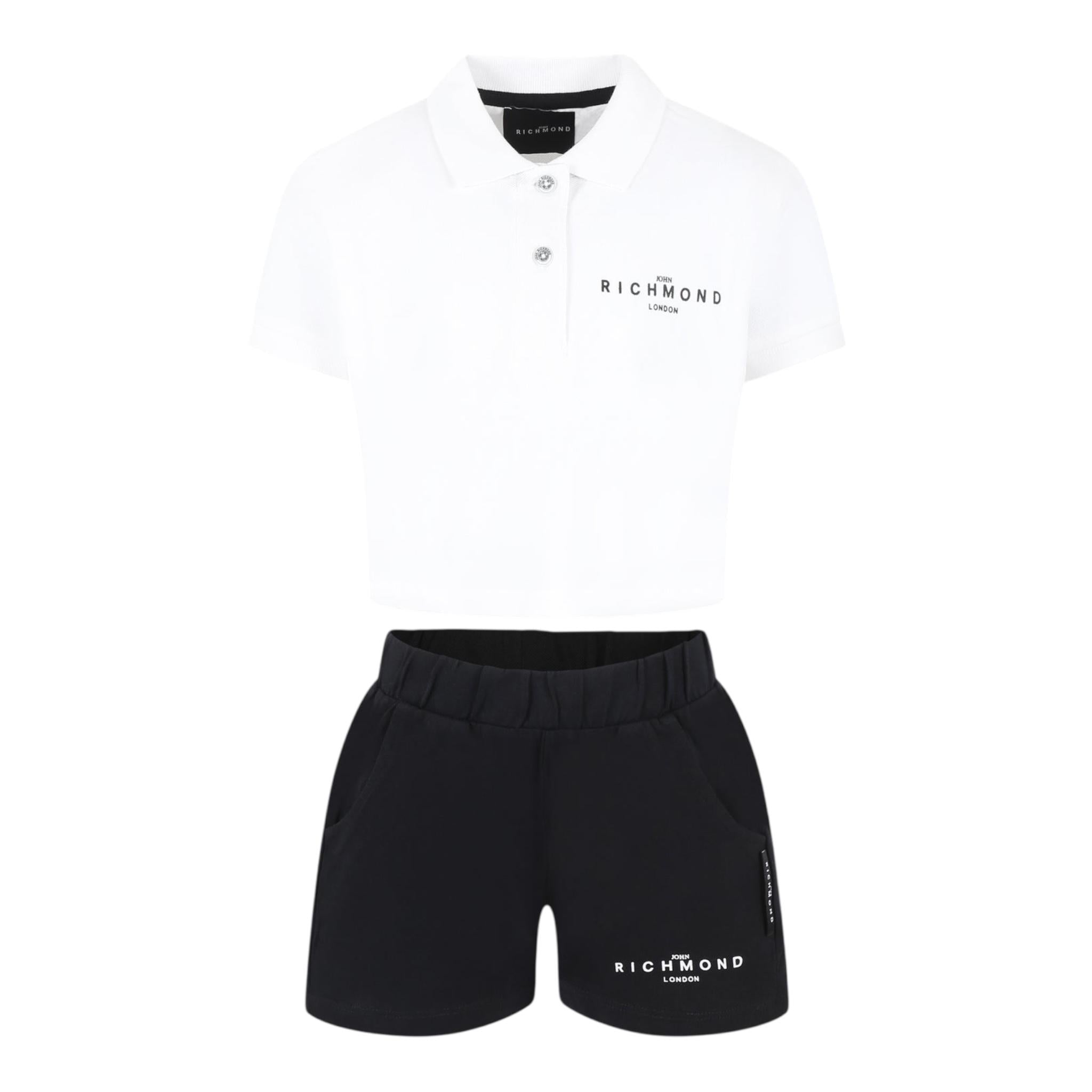 John Richmond Completo 2 Pezzi Polo-Bermuda Bicolore per Neonato RGP25006CJ BIANCO/NERO JOHN RICHMOND 