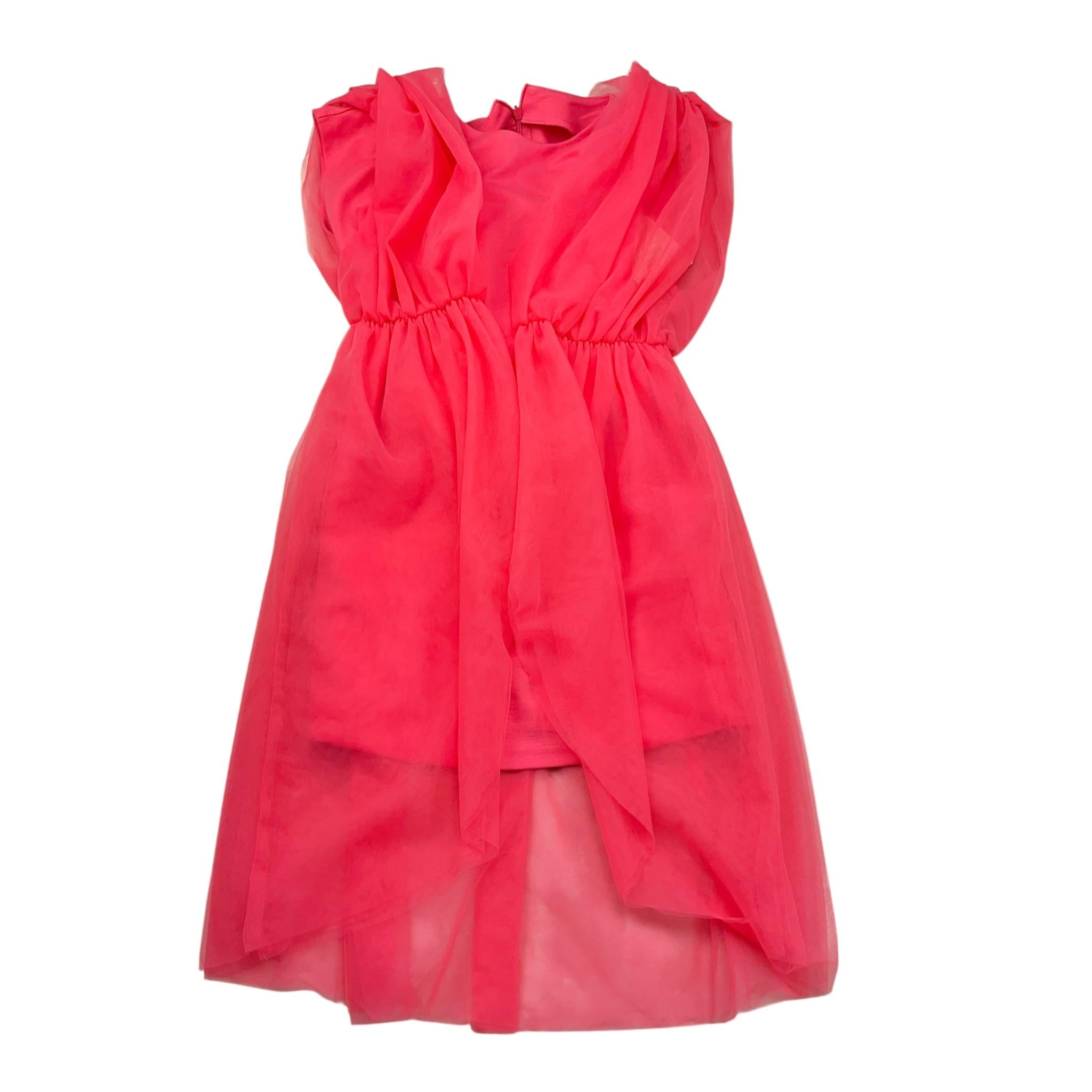 Liu Jo Abito Tinta Unita con Tulle E Cintura per Bambina GA5147 CORALLO LIU JO 